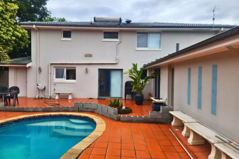 Before renovations into a Hampton-Style large alfresco by Pergola Land