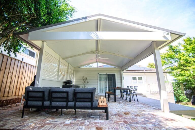 Insulated gable pergola in Thornleigh, NSW, installed by Pergola Land