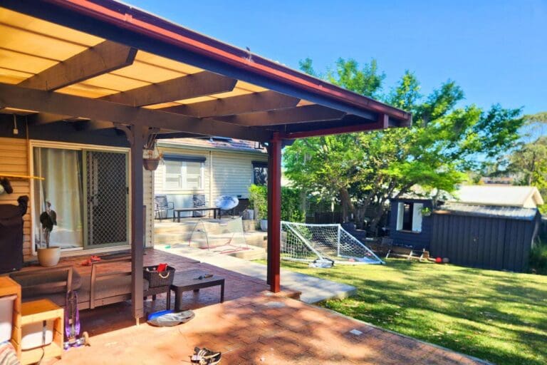 Before photos of a family-friendly insulated pergola transformation in Thornleigh, NSW, by Pergola Land.