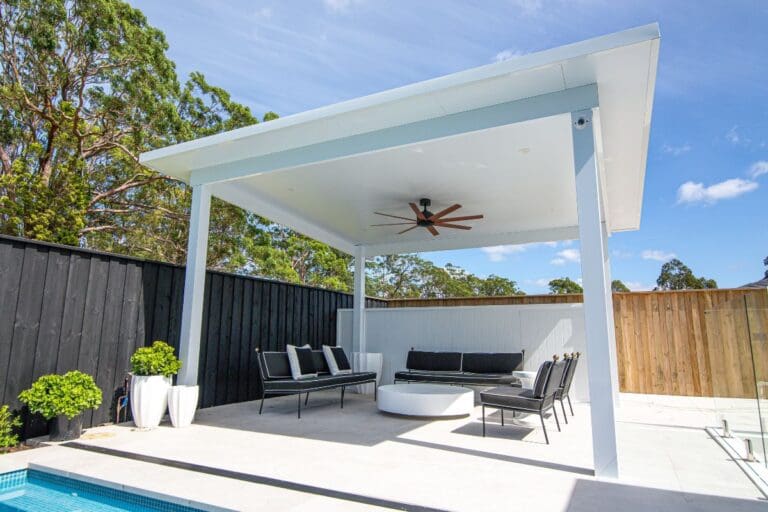 Poolside Alfresco in Turramurra, NSW, designed & built by Pergola Land.