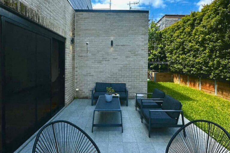 Before Pergola Land transformation: Backyard patio, Lilyfield, NSW
