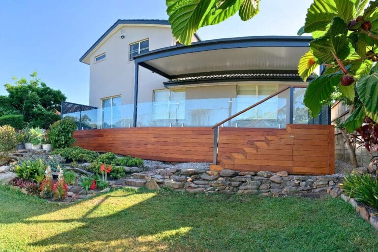 Insulated patio with hardwood decking in Castle Cove, designed & built by Pergola Land.
